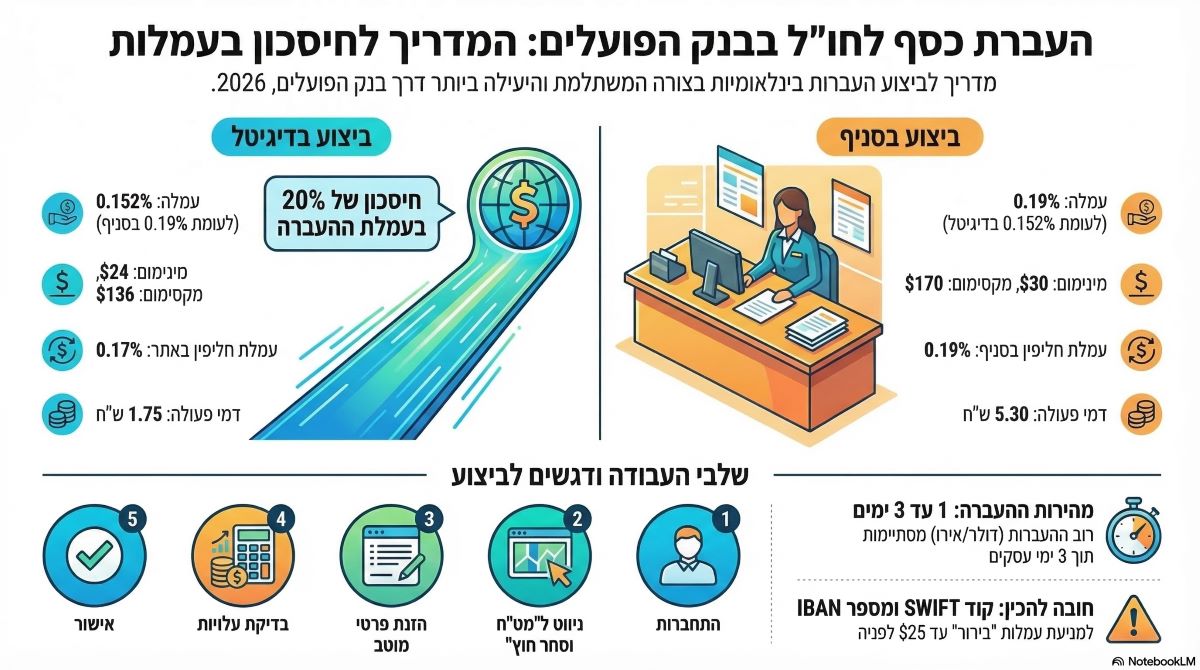 השוואה בין דיגיטל לסניף בנק הפועלים